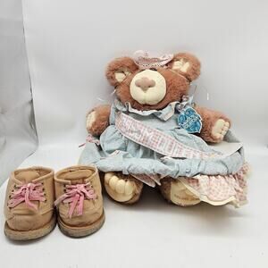VTG Furskins Selma Jean Possum Queen Plush Bear Shoes Xavier Roberts 1987 TAG